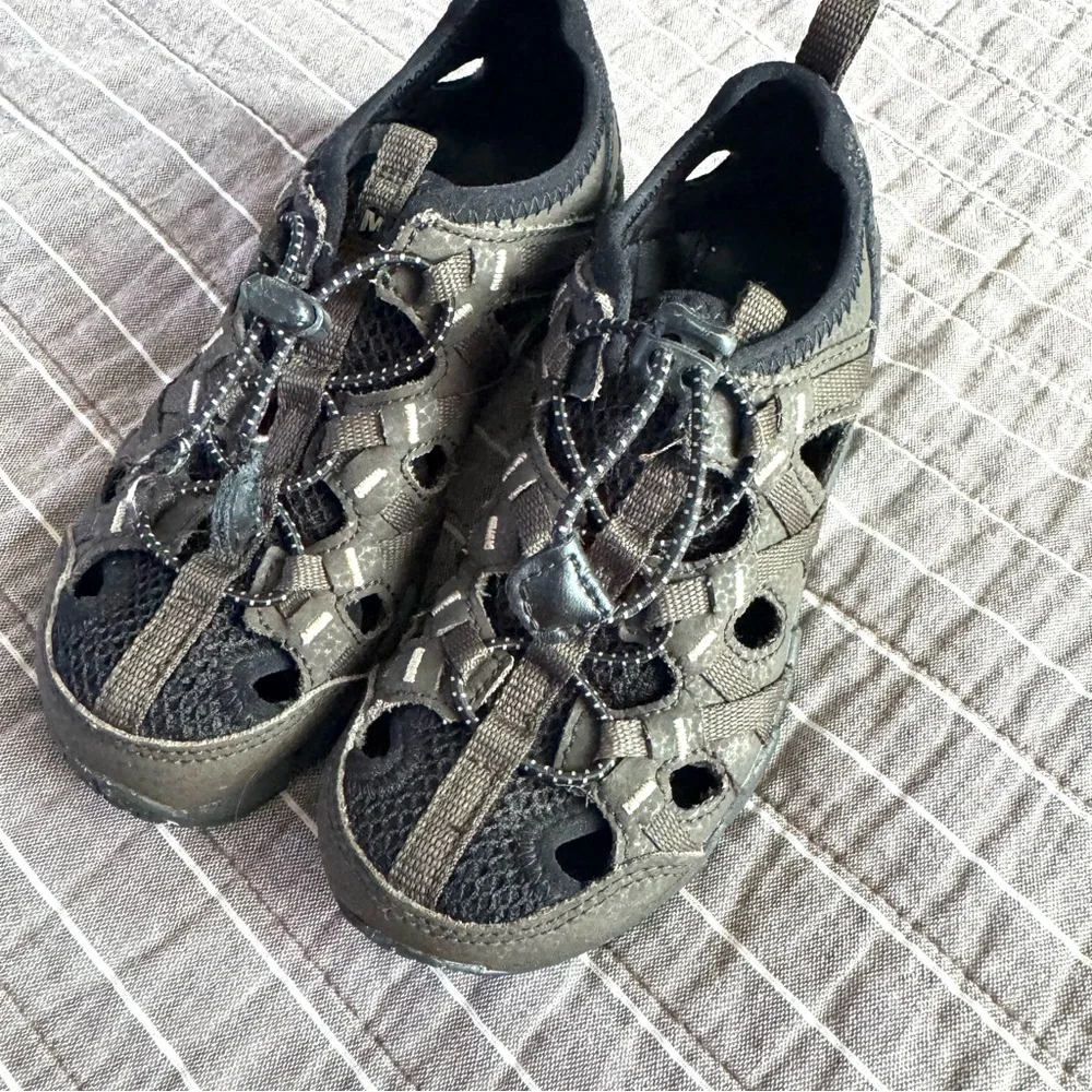 Merrell Kids Hydro Shandal ChopRock Water Sandals Black Brown Boys Size‎ 13